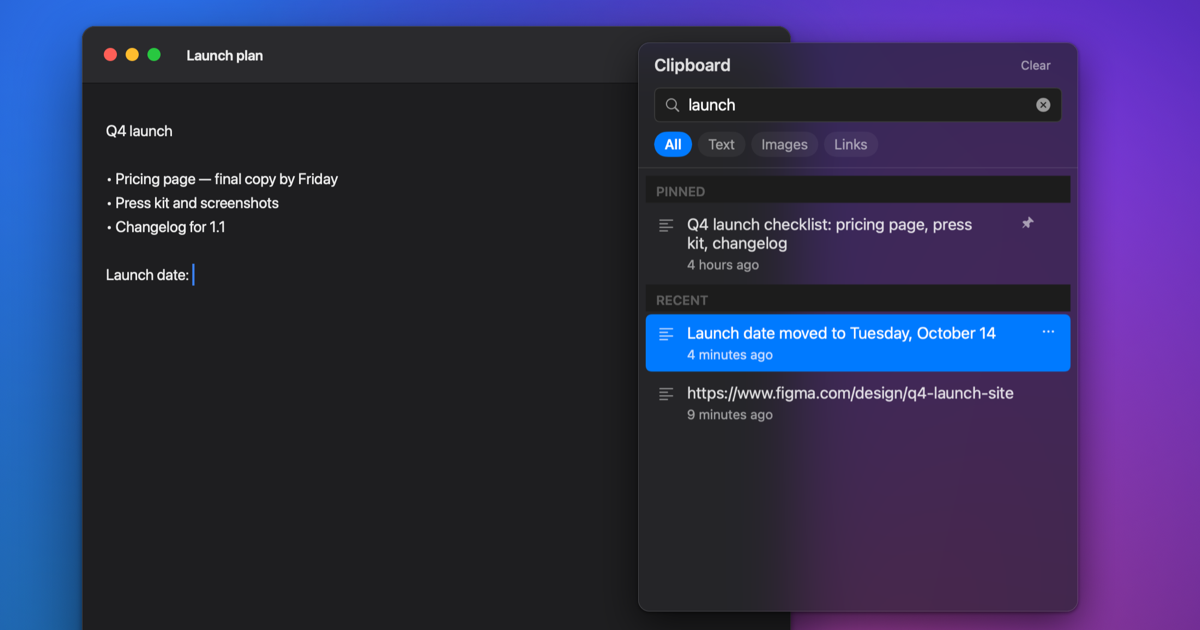 I missed Win+V after switching to Mac, so I built a simple clipboard history app